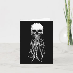 Tarjeta Skeleton Skull Scary Jellyfish Halloween Rock N Ro