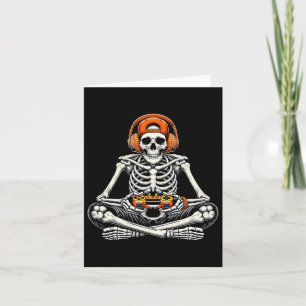 Tarjeta Skeleton Skull Video Game Gamer Halloween