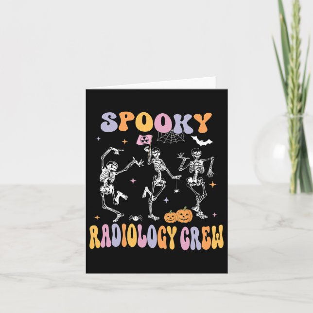Tarjeta Skeleton Spooky Radiology Crew X-ray Tech Hallowee (Anverso)