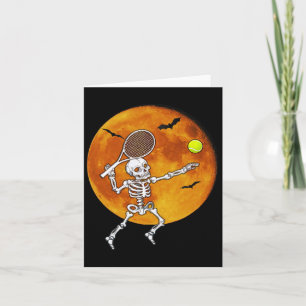 Tarjeta Skeleton Tennis Halloween Racket Ll