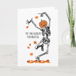 Tarjeta Skeleton Tis The Season For Pilates Meditation Hal