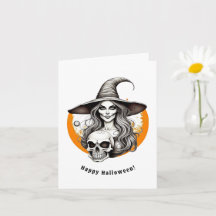 Skeleton Witch Halloween Arte Realista