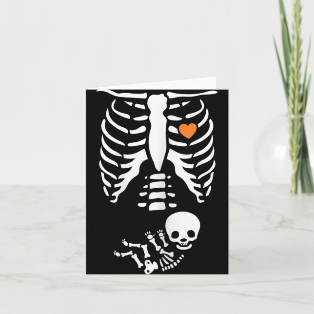 Tarjeta Skeleton Xray Halloween Costume Pregnant Women Mom (Anverso)