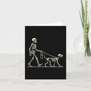 Tarjeta Skeleton Y Dog Lazy Halloween Disstume Funny Skul
