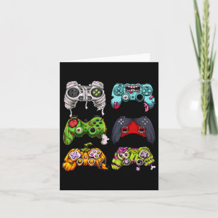 Tarjeta Skeleton Zombie Gaming Controllers Halloween Gamer