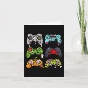 Tarjeta Skeleton Zombie Gaming Controllers Halloween Gamer