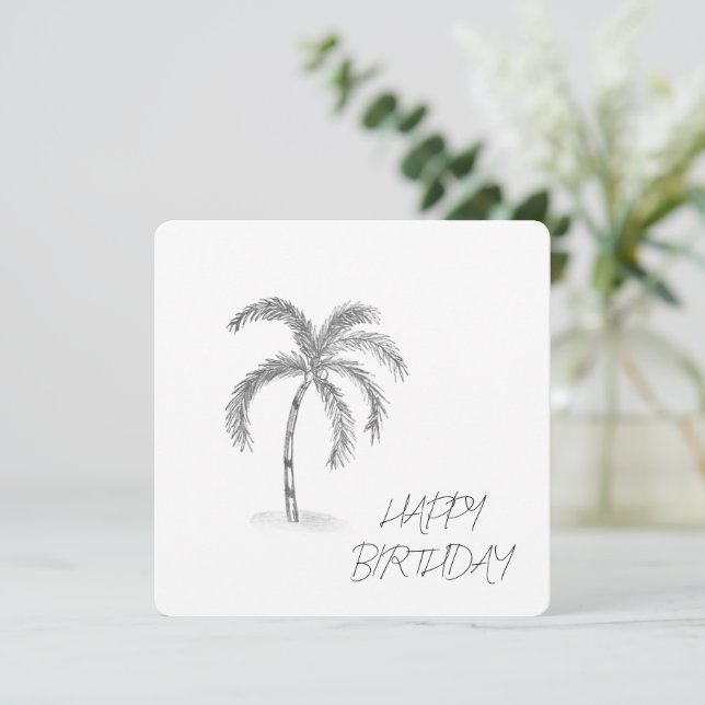 Tarjeta Sketched Greeting Card Black and White (Anverso de pie)