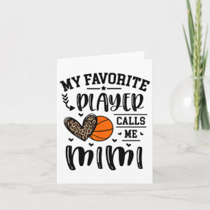 Tarjeta Sketll Mi jugador favorito me llama Mimi Heart Gra