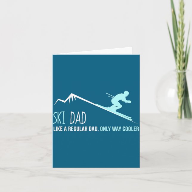 Tarjeta Ski Dad Funny Cute Winter Skiing Gift  (Anverso)