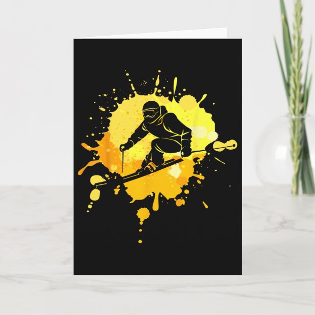 Tarjeta Ski For Skiier Boys Retro Skiing  (Anverso)