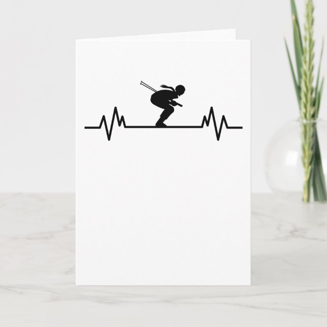 Tarjeta Ski Heartbeat Esquí Divertido Pistas Deportivas de (Anverso)