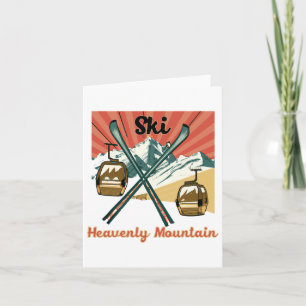 Tarjeta Ski Heavenly Mountain Retro Vintage Heavenly Mount