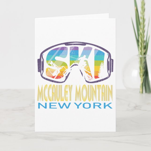 Tarjeta Ski Mccauley Mountain New York Skiation Vacation (Anverso)