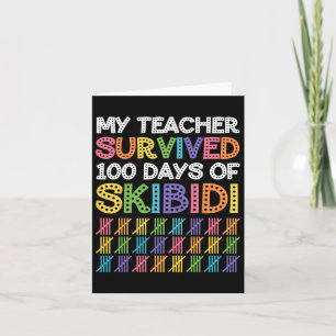Tarjeta Skibidi Mi Maestra Sobrevivió A 100 Días De Mí Fun