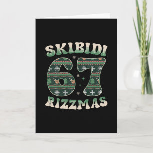 Tarjeta Skibidi Rizzmas 67 Seis Siete Meme Navidad Fea F