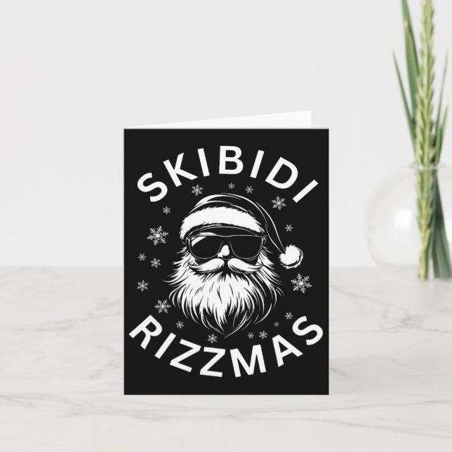 Tarjeta Skibidi Rizzmas Funny Santa Claus Navidades (Anverso)