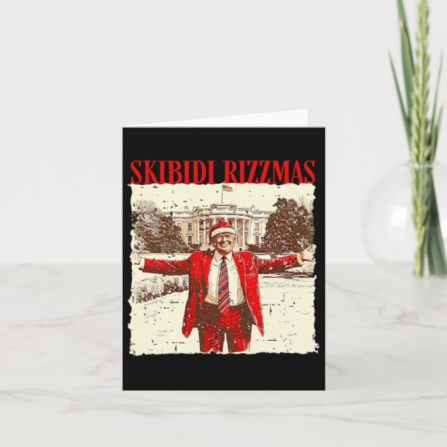 Tarjeta Skibidi Rizzmas Funny Trump Rizz Navidades Santa 1 (Anverso)