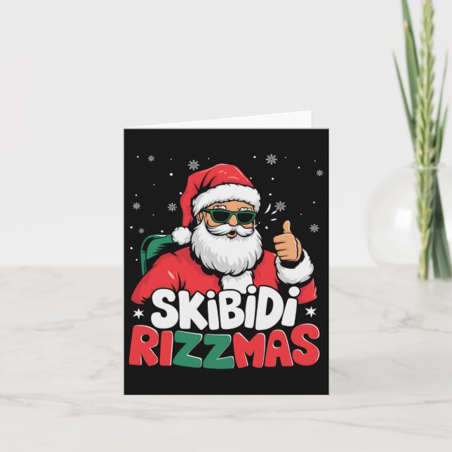 Tarjeta Skibidi Rizzmas Navidades Santa Claus Merry Rizz M (Anverso)