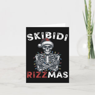Tarjeta Skibidi Rizzmas Retro Feliz Navidad Sigma Rizzma