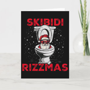 Tarjeta Skibidi Rizzmas Santa divertido Inodoro Elefante B
