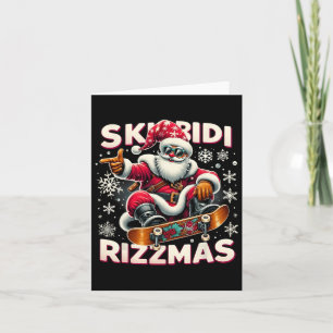 Tarjeta Skibidi Rizzmas Skater Santa Xmas Skibidi Rizzmas
