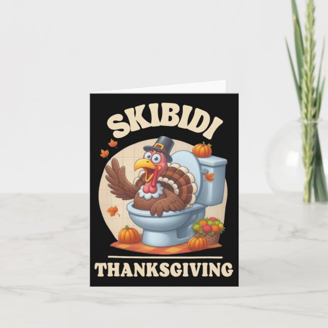 Tarjeta Skibidi Thankess Funny Meme Skibidi Toilet Tur (Anverso)