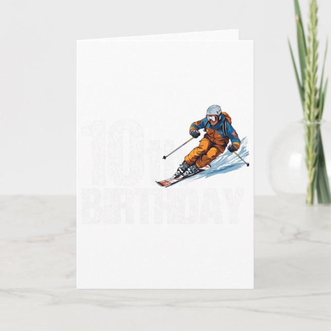 Tarjeta Skier 10th Birthday Ski Boy Girl 10th Birthday Ski (Anverso)