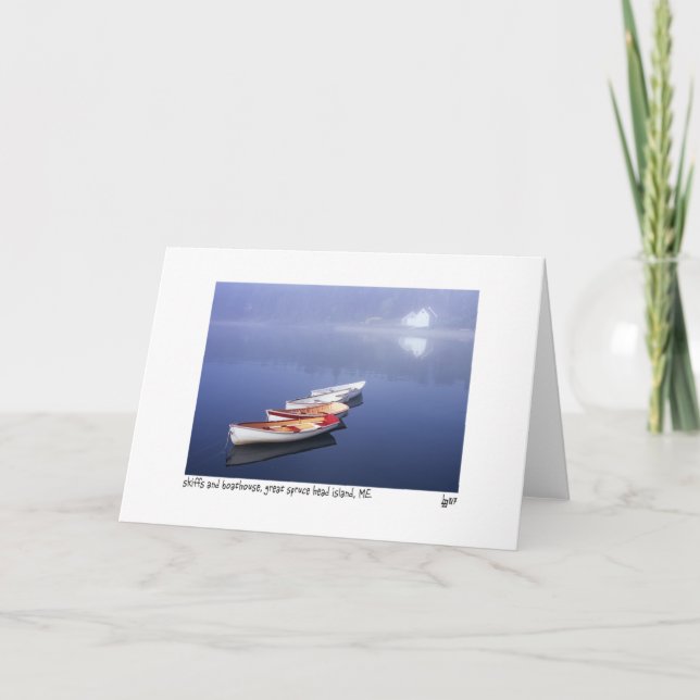 Tarjeta skiffs y boathouse (Anverso)