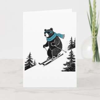Tarjeta Skiing Bear, Funny Wintersports, Dad Ski Slope, Fu