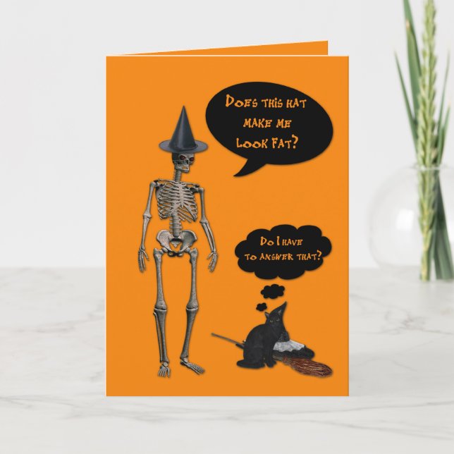 Tarjeta Skinny Skeleton Halloween Card (Anverso)