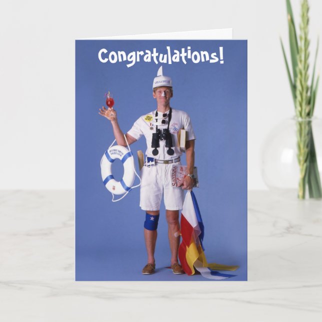 Tarjeta Skip Sayles™_sailing-themed Confelicitaciones card (Anverso)