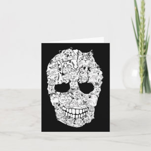 Tarjeta Skull Kitty Skeleton Halloween Costume Scary Cat S