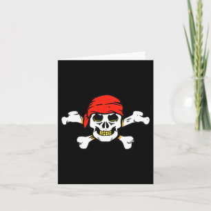 Tarjeta Skull Pirata Y Crossbone Skeleteen Halloween Para