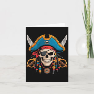 Tarjeta Skull Pirata Y Crossbone Skeleteen Halloween Para