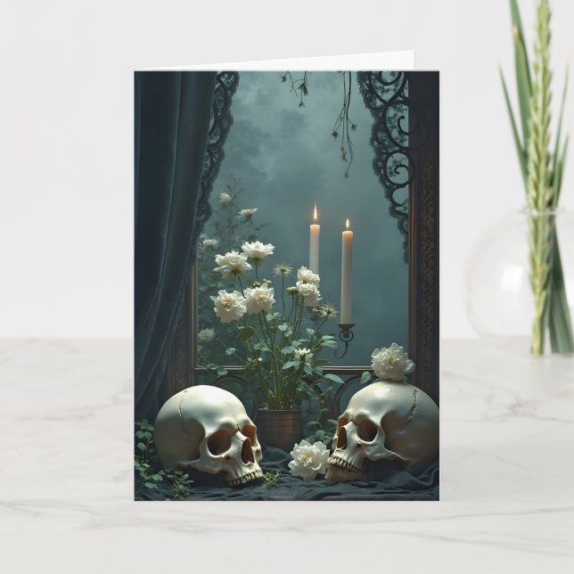 Tarjeta Skull Tableau Halloween (Anverso)