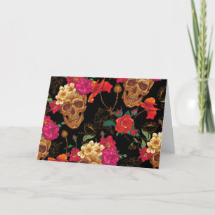 Tarjeta Skulls florales