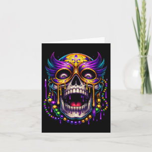 Tarjeta Skulls Mardi Gras Fleur De Lis Hombres Mujeres Chi