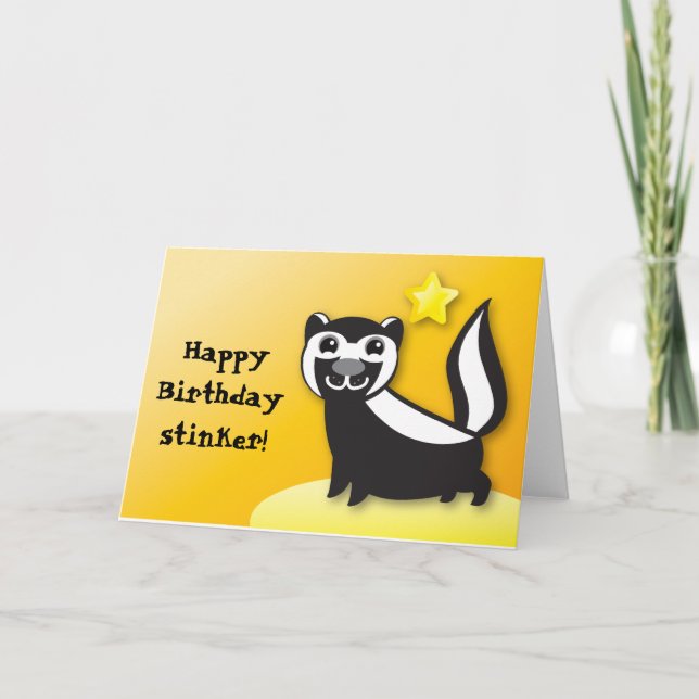 Tarjeta SKUNK lindo Kawaii sonriendo (Anverso)