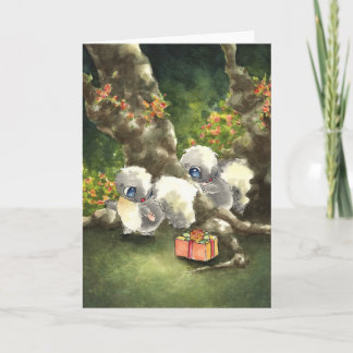 Tarjeta Skunks con un presente