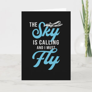 Tarjeta Skydiver El Cielo Llama Y Debo Volar Vintage