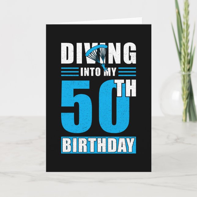 Tarjeta Skydiver Gift 50th Birthday (Anverso)