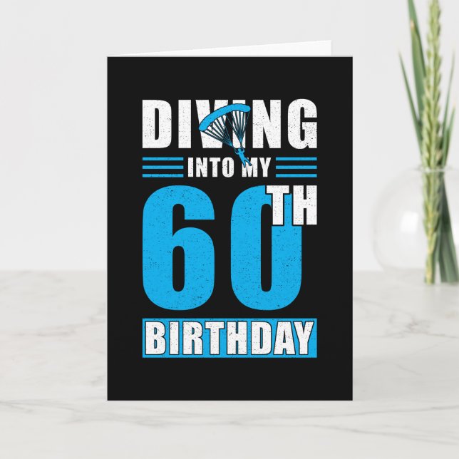 Tarjeta Skydiver Gift 60th Birthday (Anverso)