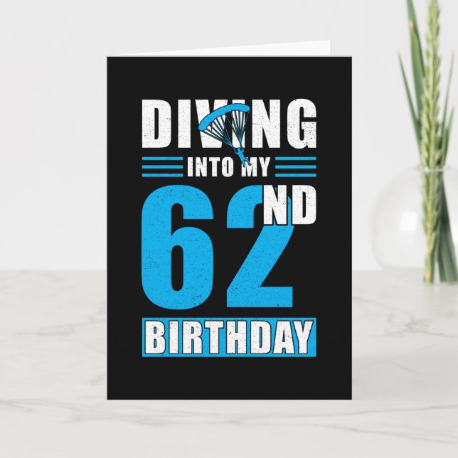 Tarjeta Skydiver Gift 62nd Birthday (Anverso)