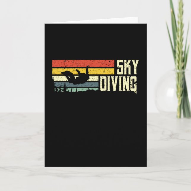 Tarjeta Skydiver retro vintage paracaidista (Anverso)