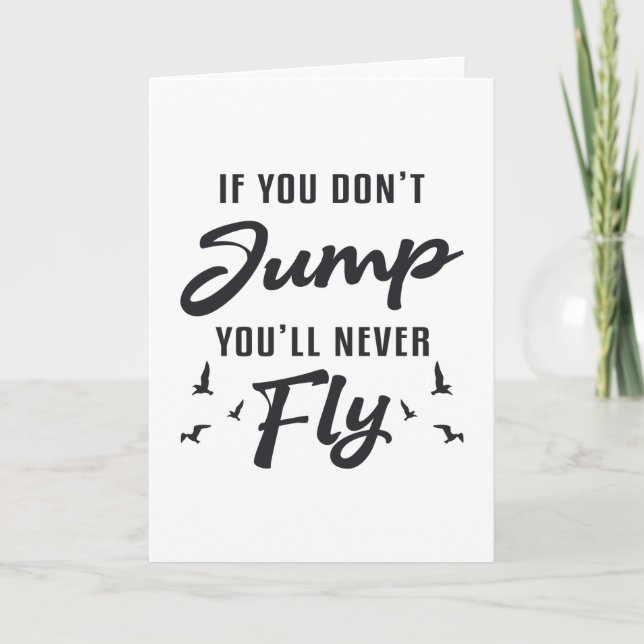 Tarjeta Skydiver Si no saltas, nunca vuelarás a Guay (Anverso)