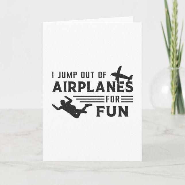 Tarjeta Skydiving Skydive Skydiver Jump Plane Gift Idea (Anverso)