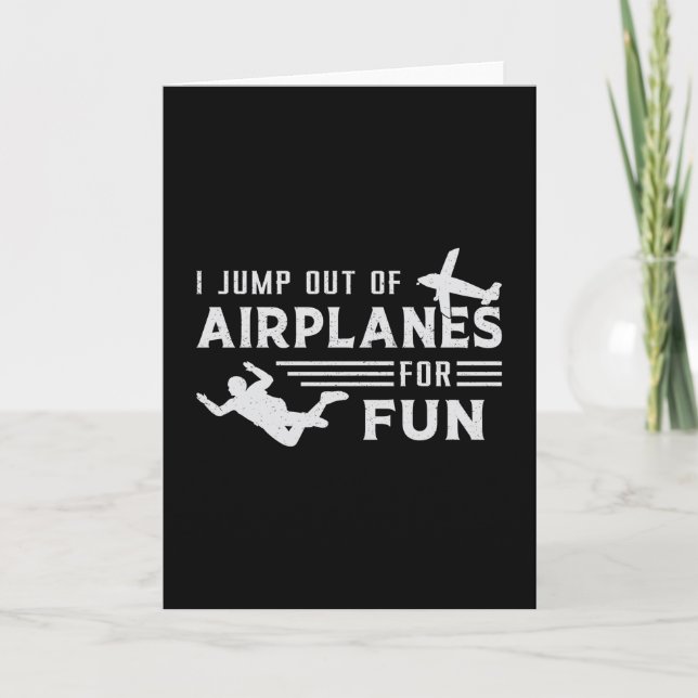 Tarjeta Skydiving Skydive Skydiver Jump Plane Gracioso Reg (Anverso)