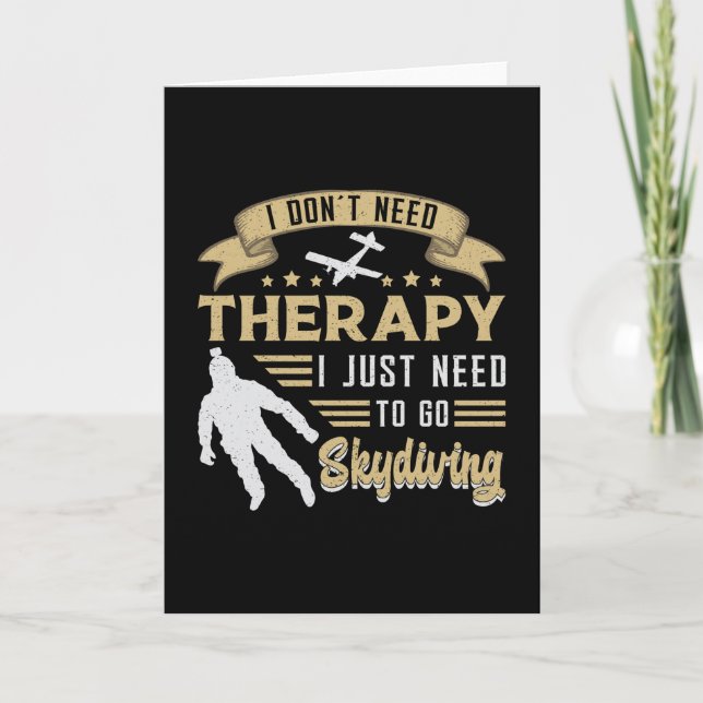 Tarjeta Skydiving Skydiver Therapy Parachuing Gracious Gif (Anverso)
