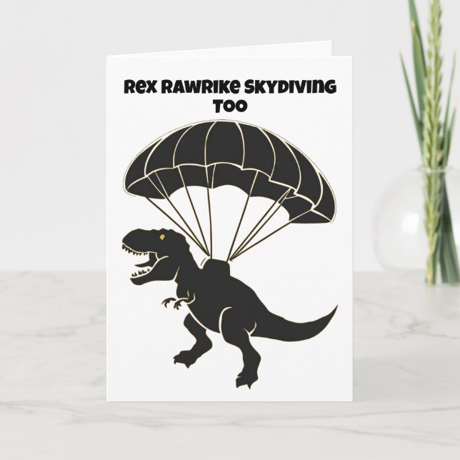 Tarjeta Skydiving T-rex (Anverso)
