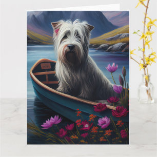 Tarjeta Skye Terrier en una paleta: Una aventura escénica